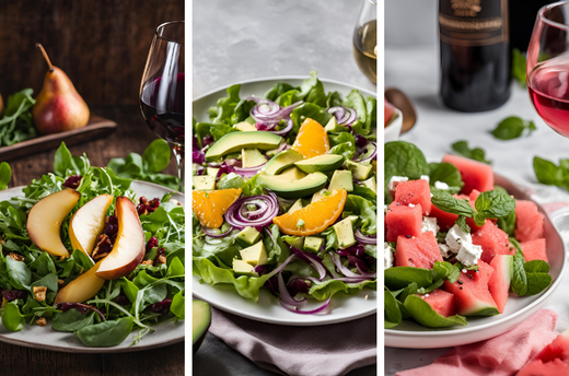 Tres ensaladas ideales para maridar con vino francés